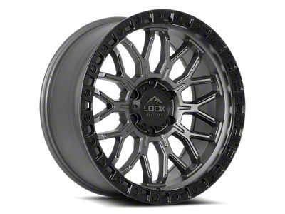 Lock Off-Road Combat Matte Grey with Matte Black Ring 6-Lug Wheel; 20x10; 18mm Offset (16-23 Tacoma)