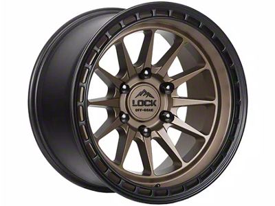 Lock Off-Road Baja Matte Desert Bronze with Matte Black Ring 6-Lug Wheel; 17x9; -12mm Offset (24-25 Tacoma)