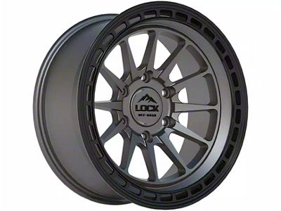 Lock Off-Road Baja Matte Grey with Matte Black Ring 6-Lug Wheel; 17x9; -12mm Offset (24-25 Tacoma)