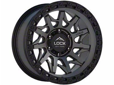 Lock Off-Road Lunatic Matte Grey with Matte Black Ring 6-Lug Wheel; 17x9; 1mm Offset (24-25 Tacoma)