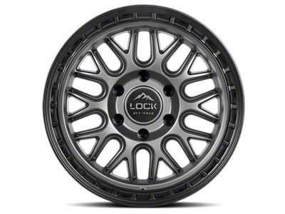 Lock Off-Road Onyx Matte Grey with Matte Black Ring 6-Lug Wheel; 17x9; 1mm Offset (24-25 Tacoma)