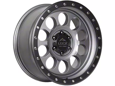 Lock Off-Road 50Cal Matte Grey with Matte Black Ring 6-Lug Wheel; 17x9; 0mm Offset (25-26 4Runner)