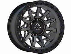Lock Off-Road Lunatic Matte Grey with Matte Black Ring 6-Lug Wheel; 17x9; 1mm Offset (25-26 4Runner)