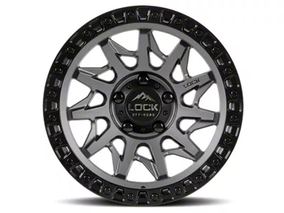 Lock Off-Road Lunatic Matte Grey with Matte Black Ring 6-Lug Wheel; 18x9; 1mm Offset (25-26 4Runner)
