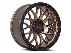 Lock Off-Road Combat Matte Bronze with Matte Black Ring 6-Lug Wheel; 17x9; 1mm Offset (22-25 Bronco Raptor)