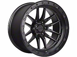 Lock Off-Road Krawler Matte Black with Matte Black Ring 6-Lug Wheel; 17x9; -12mm Offset (21-25 Bronco, Excluding Raptor)