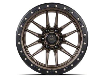 Lock Off-Road Krawler Matte Bronze with Matte Black Ring 6-Lug Wheel; 18x9; -12mm Offset (21-25 Bronco, Excluding Raptor)