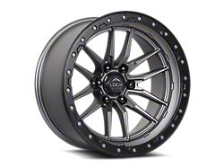 Lock Off-Road Krawler Matte Grey with Matte Black Ring 6-Lug Wheel; 17x9; 1mm Offset (22-25 Bronco Raptor)