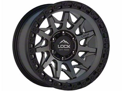 Lock Off-Road Lunatic Matte Grey with Matte Black Ring 6-Lug Wheel; 17x9; 1mm Offset (21-25 Bronco, Excluding Raptor)