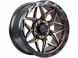 Lock Off-Road Matrix Matte Bronze with Matte Black Ring 6-Lug Wheel; 17x9; -12mm Offset (21-26 Bronco, Excluding Raptor)