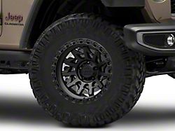 Lock Off-Road Lunatic Matte Black with Matte Black Ring Wheel; 17x9; 1mm Offset (20-26 Jeep Gladiator JT)