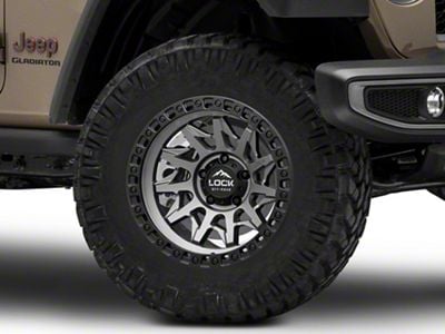 Lock Off-Road Lunatic Matte Grey with Matte Black Ring Wheel; 18x9; 1mm Offset (20-25 Jeep Gladiator JT)