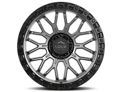 Lock Off-Road Combat Matte Grey with Matte Black Ring Wheel; 20x9; 0mm Offset (22-25 Jeep Grand Cherokee WL)