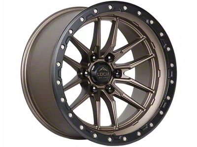 Lock Off-Road Krawler Matte Bronze with Matte Black Ring Wheel; 17x9; -12mm Offset (99-04 Jeep Grand Cherokee WJ)