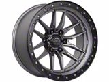 Lock Off-Road Krawler Matte Grey with Matte Black Ring Wheel; 17x9; -12mm Offset (99-04 Jeep Grand Cherokee WJ)