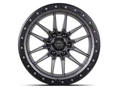 Lock Off-Road Krawler Matte Grey with Matte Black Ring Wheel; 18x9; 1mm Offset (22-25 Jeep Grand Cherokee WL)