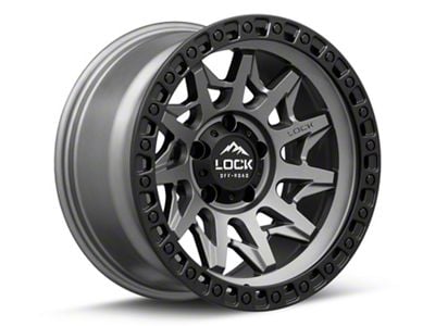 Lock Off-Road Lunatic Matte Grey with Matte Black Ring Wheel; 18x9; 1mm Offset (99-04 Jeep Grand Cherokee WJ)