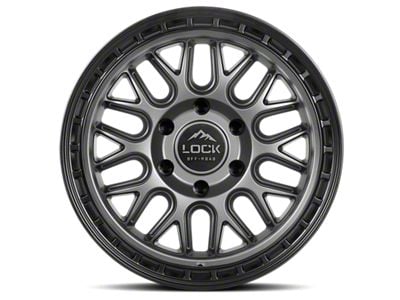Lock Off-Road Onyx Matte Grey with Matte Black Ring Wheel; 17x9; -12mm Offset (99-04 Jeep Grand Cherokee WJ)