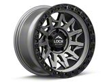 Lock Off-Road Lunatic Matte Grey with Matte Black Ring Wheel; 20x10; -18mm Offset (05-10 Jeep Grand Cherokee WK)