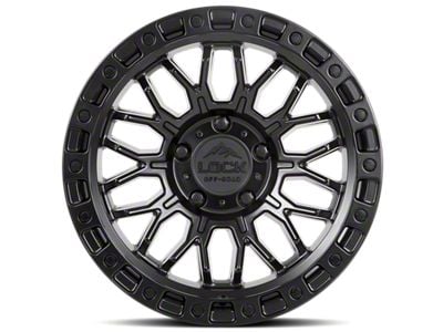 Lock Off-Road Combat Matte Black with Matte Black Ring Wheel; 17x9; -12mm Offset (18-25 Jeep Wrangler JL)