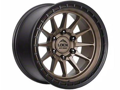 Lock Off-Road Baja Matte Desert Bronze with Matte Black Ring Wheel; 17x9; 0mm Offset (07-18 Jeep Wrangler JK)