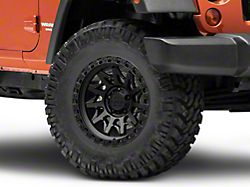 Lock Off-Road Lunatic Matte Black with Matte Black Ring Wheel; 17x9; -12mm Offset (07-18 Jeep Wrangler JK)