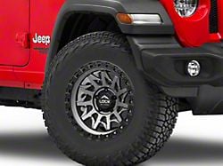 Lock Off-Road Lunatic Matte Grey with Matte Black Ring Wheel; 17x9; -12mm Offset (18-26 Jeep Wrangler JL)