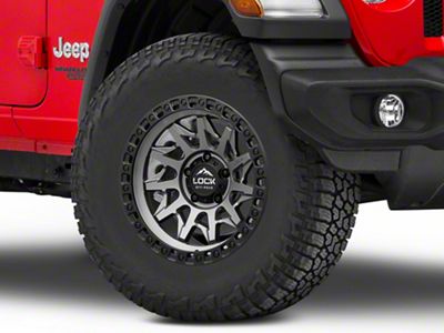 Lock Off-Road Lunatic Matte Grey with Matte Black Ring Wheel; 17x9; 1mm Offset (18-25 Jeep Wrangler JL)