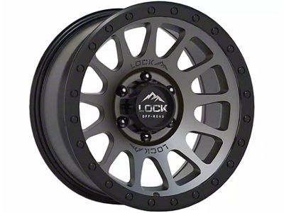 Lock Off-Road Yosemite Matte Grey with Matte Black Ring Wheel; 17x9; 0mm Offset (18-25 Jeep Wrangler JL)