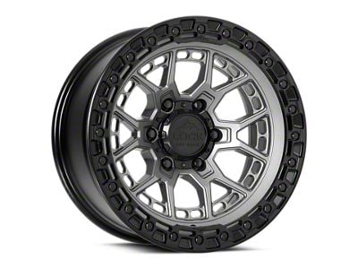 Lock Off-Road Commando Matte Grey with Matte Black Ring 6-Lug Wheel; 20x9; 0mm Offset (17-24 Titan)