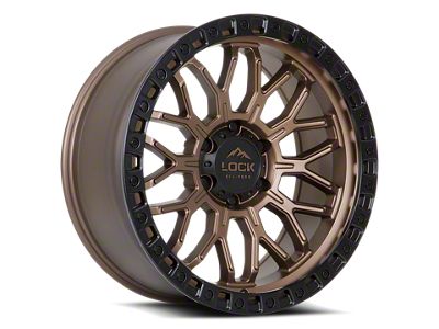 Lock Off-Road Combat Matte Bronze with Matte Black Ring 6-Lug Wheel; 20x10; 18mm Offset (16-24 Titan XD)