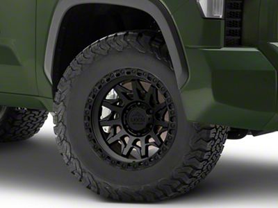 Lock Off-Road Lunatic Matte Black with Matte Black Ring 6-Lug Wheel; 17x9; -12mm Offset (22-25 Tundra)