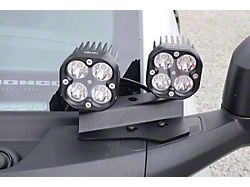LoD Offroad Black Ops Double A-Pillar Base Light Mounts; Black Texture (21-25 Bronco)