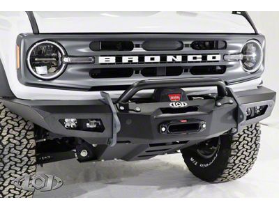 LoD Offroad Black Ops Full Width Winch Front Bumper; Bare Steel (21-25 Bronco, Excluding Raptor)