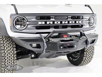 LoD Offroad Black Ops Shorty Winch Front Bumper; Bare Steel (21-25 Bronco, Excluding Raptor)