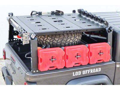 LoD Offroad Black Ops Bed Rack Floor Kit; Black Texture (20-25 Jeep Gladiator JT)