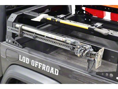 LoD Offroad Black Ops Bed Rack Hi Lift Mount; Black Texture (20-25 Jeep Gladiator JT)