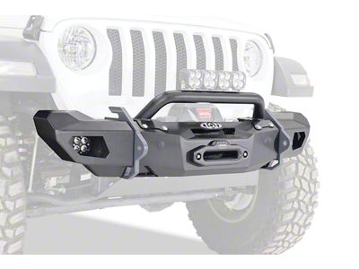 LoD Offroad Black Ops Shorty Winch Front Bumper; Black Texture (20-25 Jeep Gladiator JT)