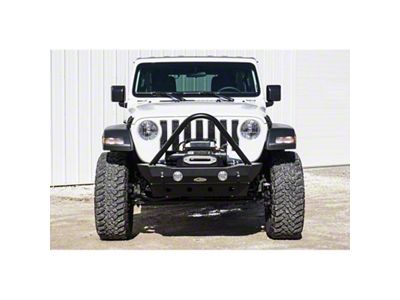 LoD Offroad Signature Series Shorty Front Bumper with Stinger Guard for Warn Power Plant Winch Only; Black Texture (20-25 Jeep Gladiator JT)