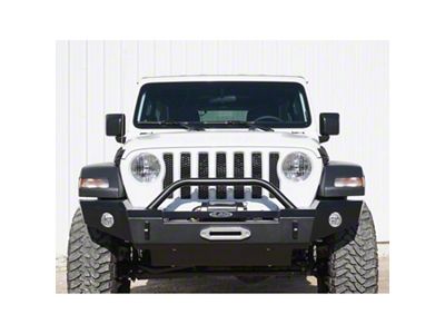 LoD Offroad Signature Series Full Width Front Bumper for Warn Power Plant Winch Only; Black Texture (20-25 Jeep Gladiator JT)