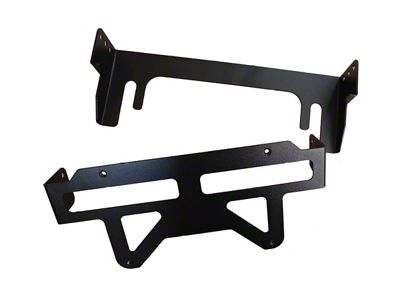LoD Offroad Universal Front Bumper Fairlead License Plate Flip-Up Mount; Black Texture (20-25 Jeep Gladiator JT)