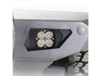 LoD Offroad Black Ops Front Bumper Baja Squadron Light Bezels; Black Texture (07-25 Jeep Wrangler JK & JL)