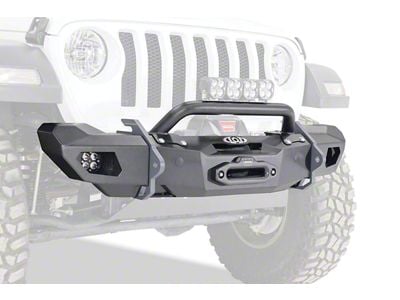 LoD Offroad Black Ops Shorty Winch Front Bumper; Black Texture (07-25 Jeep Wrangler JK & JL)