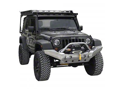 LoD Offroad Destroyer Full-Width Front Bumper with Bull Bar; Black Texture (07-18 Jeep Wrangler JK)