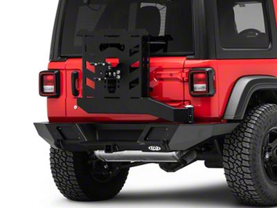 LoD Offroad Destroyer Full-Width Rear Bumper with Tire Carrier; Black Texture (18-25 Jeep Wrangler JL)