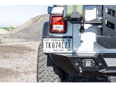 LoD Offroad Destroyer Rear License Plate Relocation Kit; Black Texture (18-25 Jeep Wrangler JL)