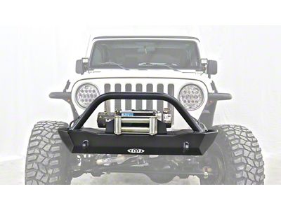 LoD Offroad Destroyer Shorty Front Bumper with Bull Bar; Bare Steel (97-06 Jeep Wrangler TJ)
