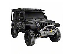 LoD Offroad Destroyer Shorty Front Bumper with Bull Bar; Black Texture (07-18 Jeep Wrangler JK)