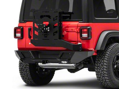 LoD Offroad Destroyer Shorty Rear Bumper with Tire Carrier; Black Texture (18-25 Jeep Wrangler JL)