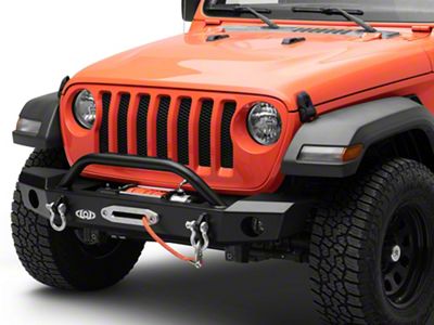 LoD Offroad Signature Series Mid Width Front Bumper with Bull Bar; Black Texture (18-25 Jeep Wrangler JL)